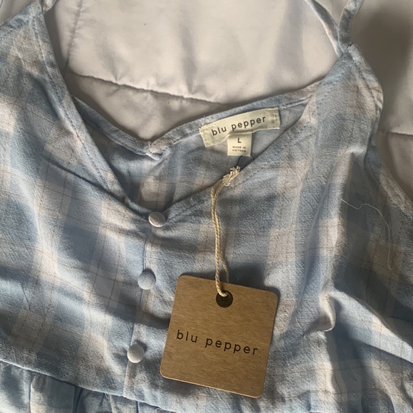 Blu Pepper Cropped Tank, Size L - Picture 2 of 2